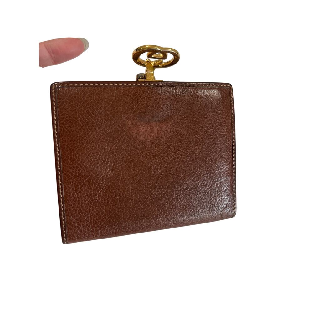 Gucci GG Leather Bifold Wallet with Kisslock Coin Pouch Vintage 80s Cash & Cards - Picture 4 of 11